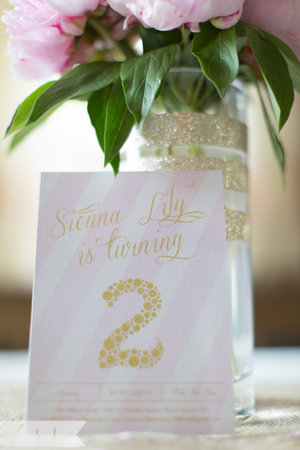 feather + light photography | Second Birthday Party | Pink + Gold | Invitation