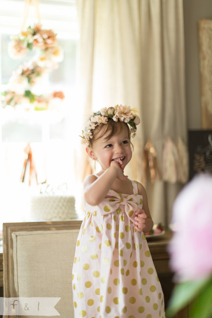feather + light photography | Second Birthday Party | Pink + Gold | Floral Number | Birthday Dress