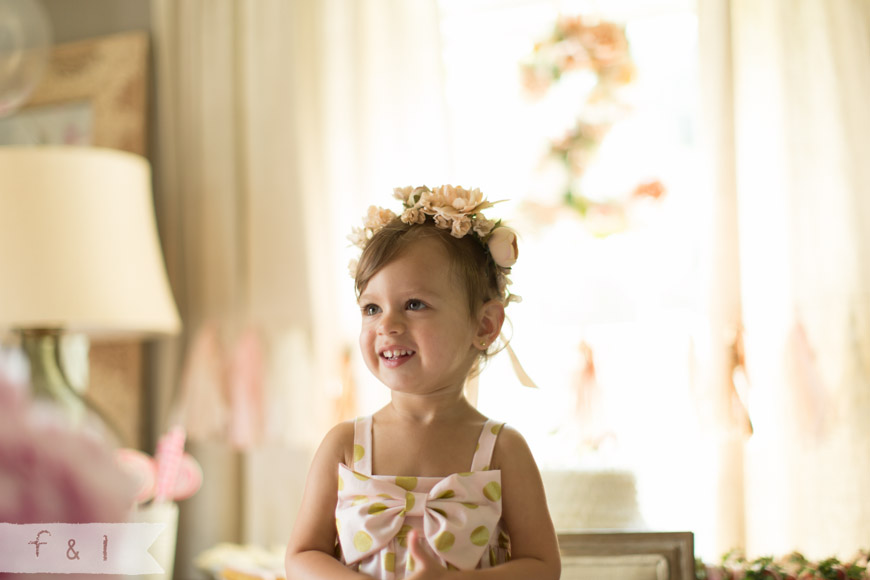 feather + light photography | Second Birthday Party | Pink + Gold | Floral Number | 2nd Birthday Party