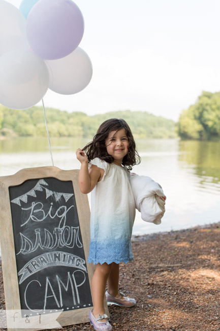 feather + light photography | baby reveal | big sister baby reveal | big sister training camp | child photographer Rockville MD