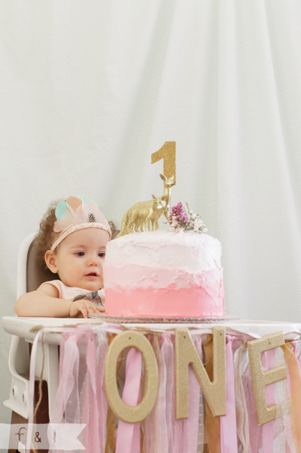 feather + light photography | first birthday | woodland animal theme | child + party photographer | West Chester, PA  | pink + mint birthday party 