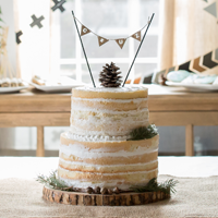 feather + light featured on 100 layer cakelet for boy's birthday
