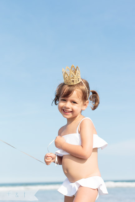 feather + light photography | stone harbor, nj | child photographer | 3rd birthday | beach birthday | white + gold beach birthday