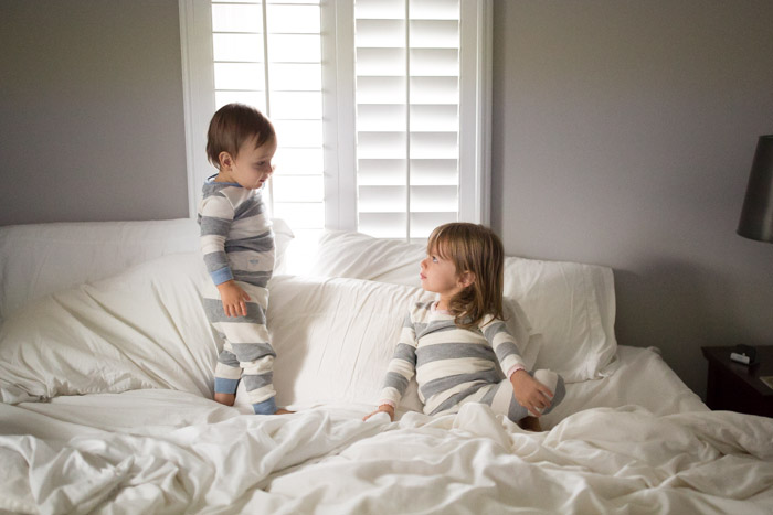 feather and light photography | siblings | matching pajamas | burt's bee
