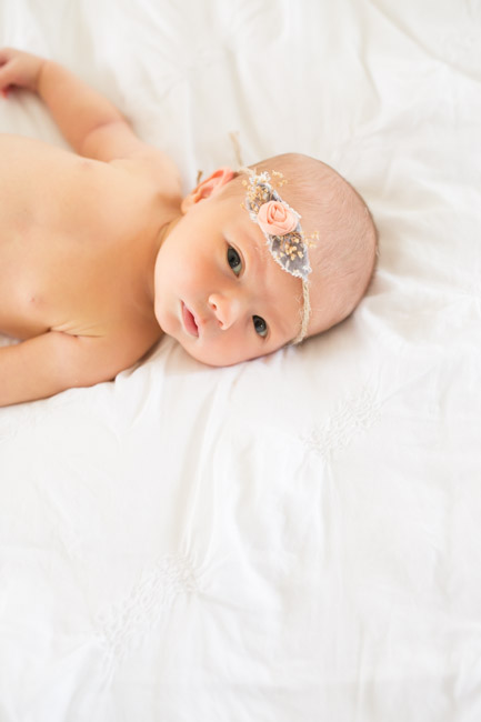feather + light photography | wayne, pa newborn photographer | lifestyle photography | newborn baby girl | pink + white