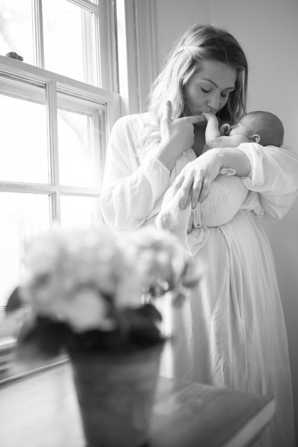 feather + light photography | wayne, pa newborn photographer | lifestyle photography | newborn baby girl | pink + white