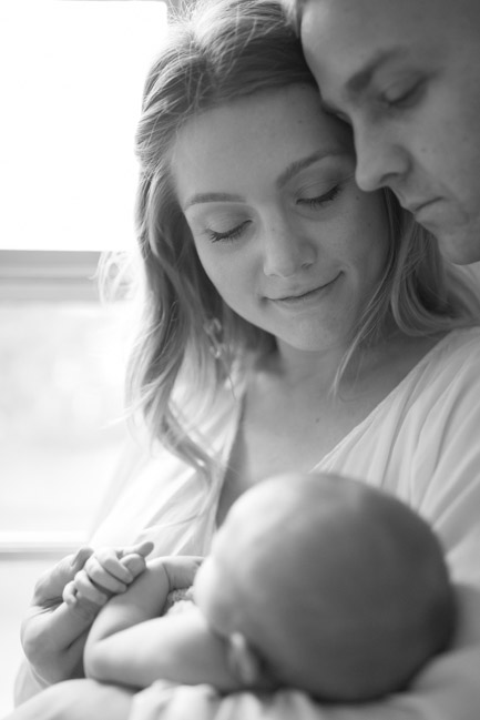 feather + light photography | wayne, pa newborn photographer | lifestyle photography | newborn baby girl | pink + white