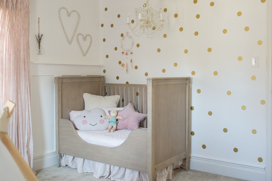 feather + light photography | philadelphia child fashion blogger | big girl room | home decor little girl's room | sweet girls room | pink, gold + white