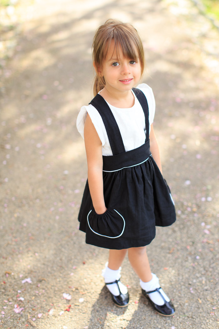 feather + light photography | sadie then ty suspender skirt | little girl style | children's fashion blogger | kid style | timeless
