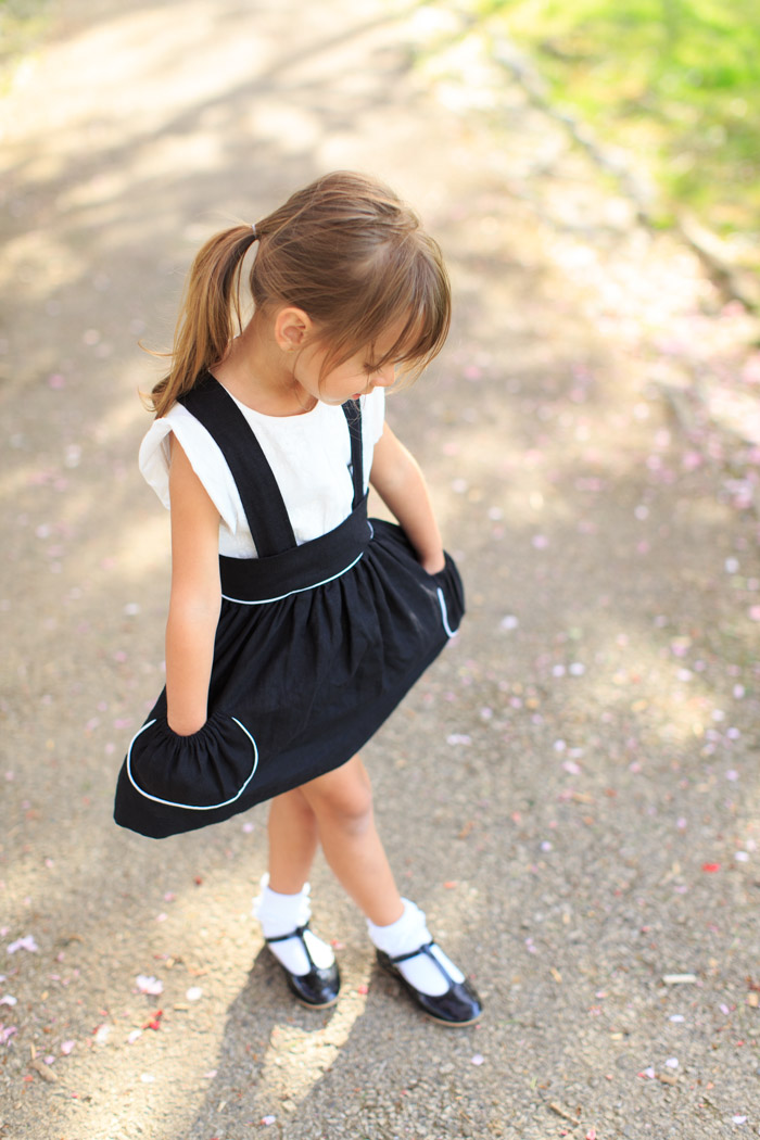 feather + light photography | sadie then ty suspender skirt | little girl style | children's fashion blogger | kid style | timeless