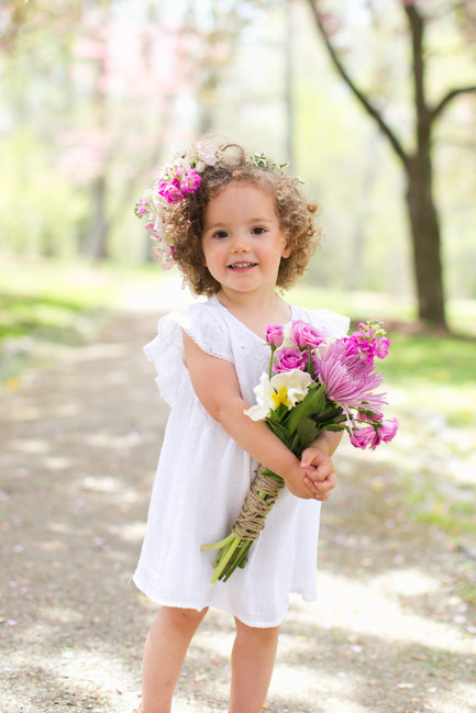 feather + light photography | maternity session with baby girl | pink | floral crowns | spring 