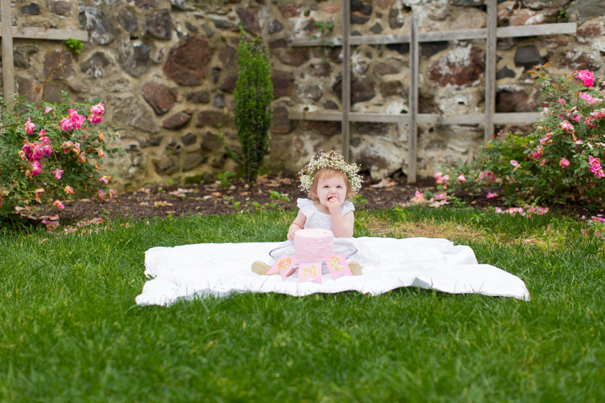 feather + light photography | main line pa family + lifestyle photographer | cake smash | hunting hill mansion | floral crowns