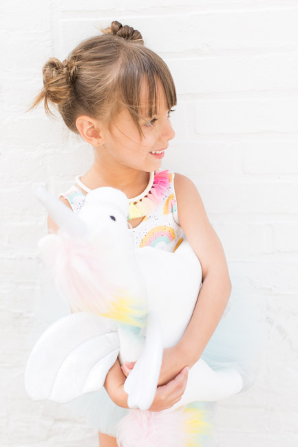feather + light photography | unicorn + rainbow | 5 year old girl birthday | wrare doll | child fashion blogger