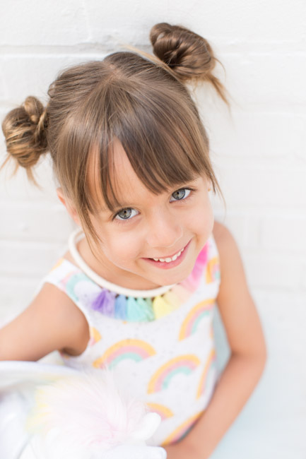 feather + light photography | unicorn + rainbow | 5 year old girl birthday | wrare doll | child fashion blogger