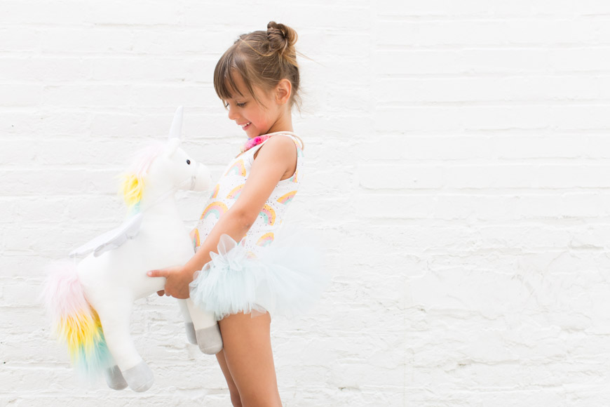 feather + light photography | unicorn + rainbow | 5 year old girl birthday | wrare doll | child fashion blogger