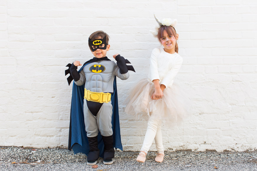 feather + light photography | halloween costumes | batman + unicorn | sibling costume